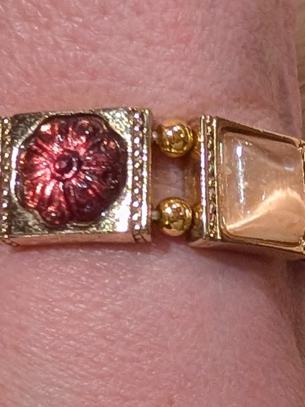 Gold Tone Stretch Panel Bracelet withmulti Colored Accent Stones - Women Jewelry